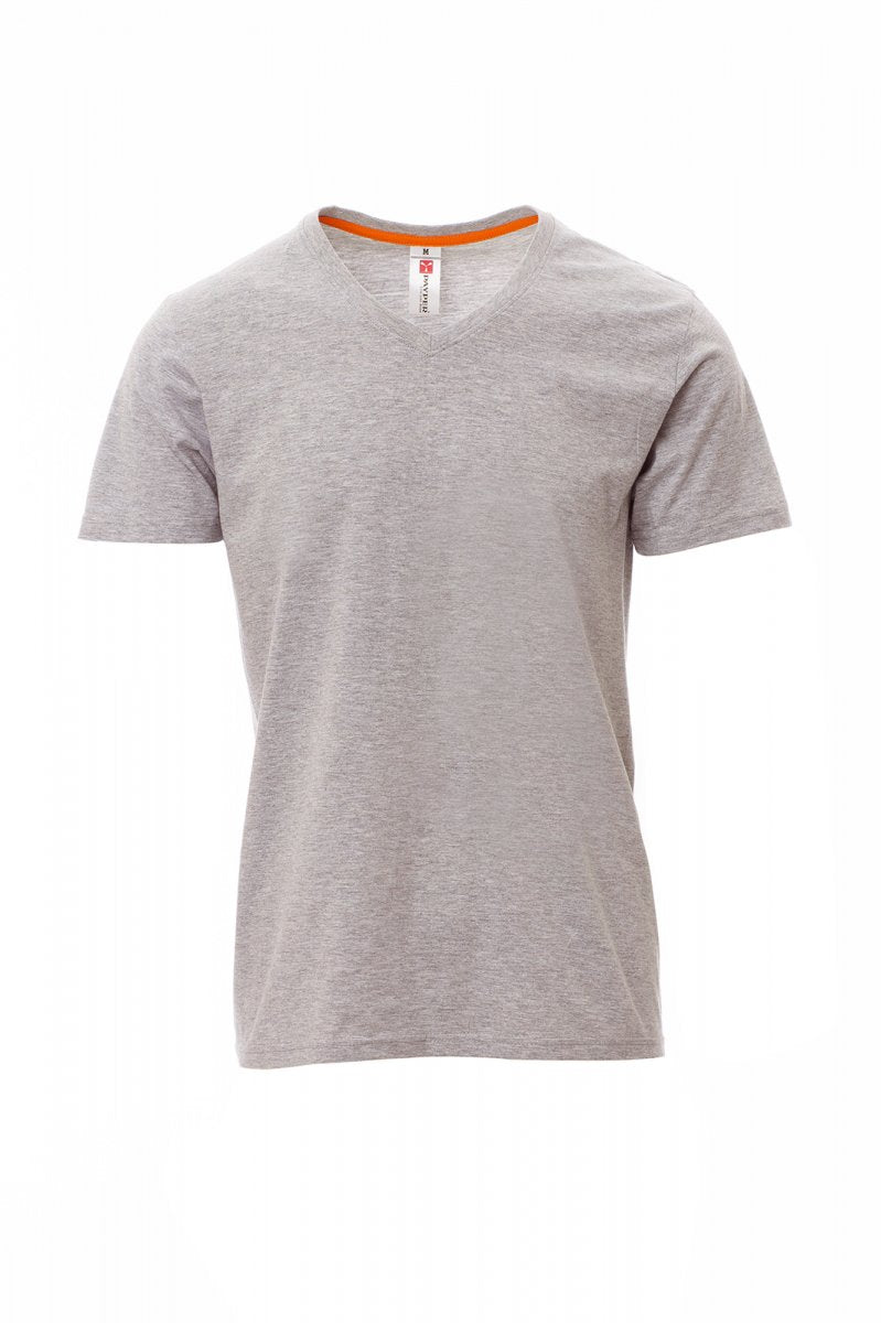 V-NECK MELANGE GRAU MELIERT