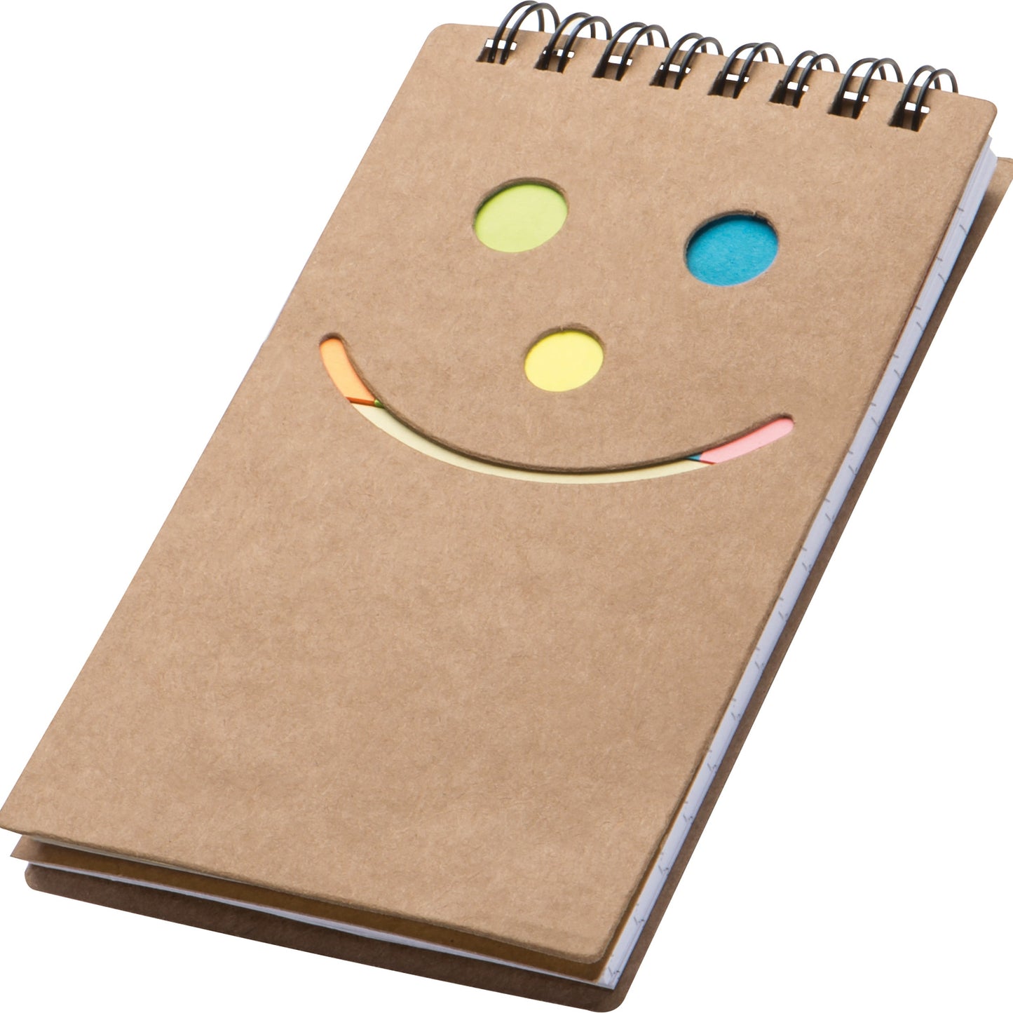 Notizblock mit Spiralbindung und einem Smile Gesicht MANLIO