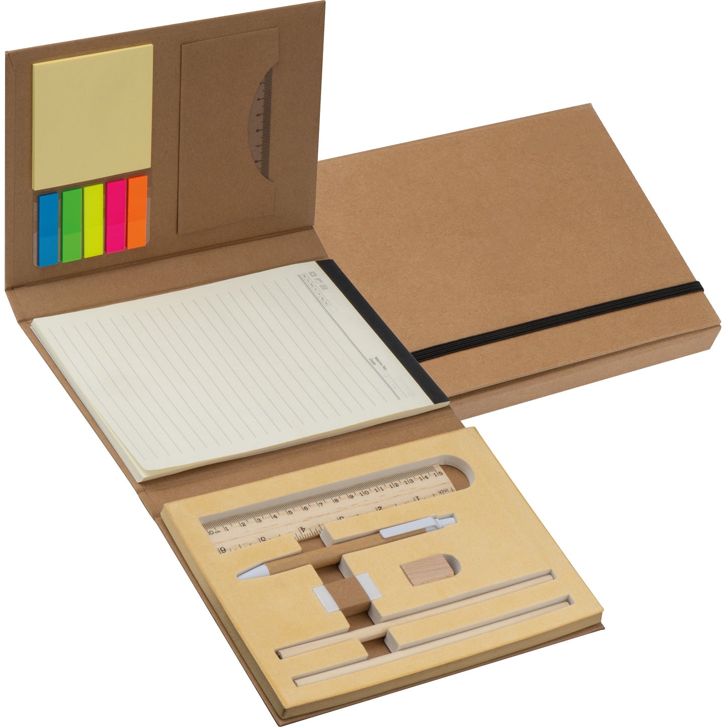 Schreibmappe mit Lineal, Schreibblock und Haftmarkern CALVIN