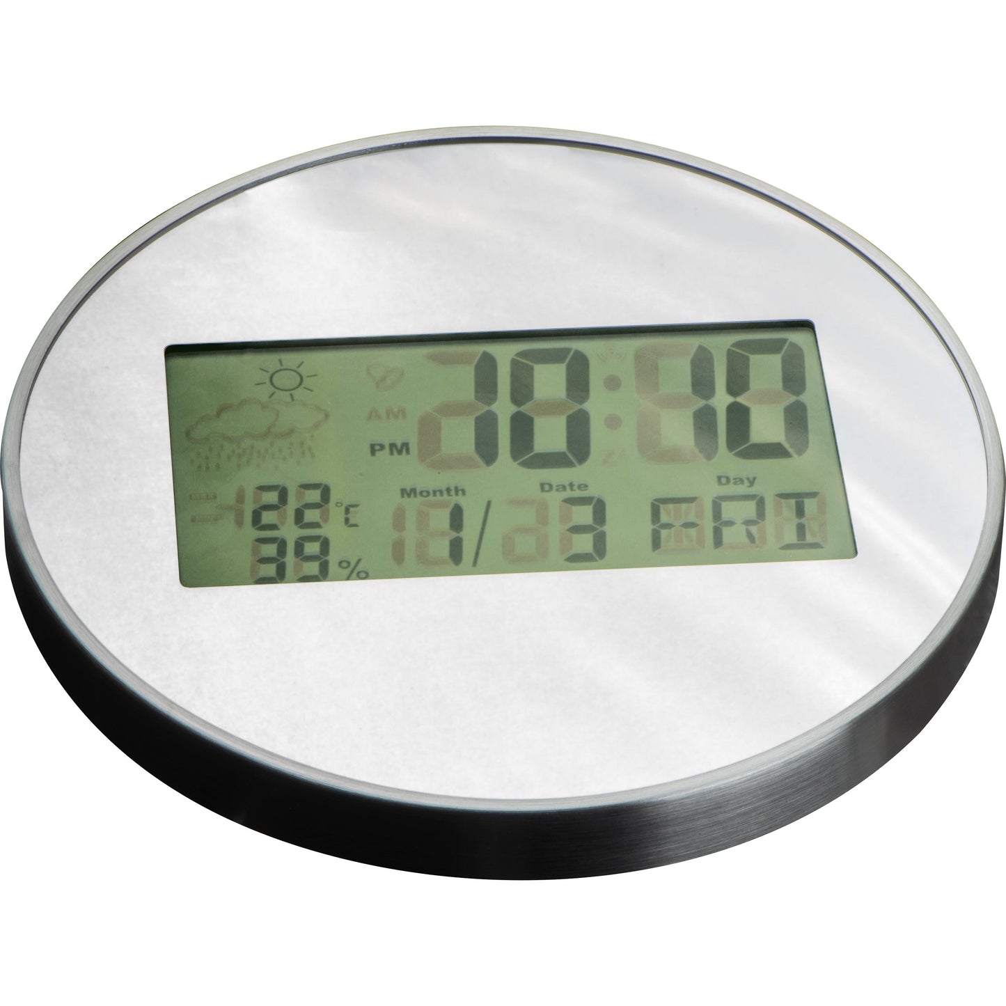 Verspiegelte Wanduhr mit Digitaldisplay TEOBALD