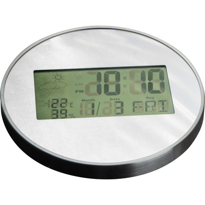 Verspiegelte Wanduhr mit Digitaldisplay TEOBALD