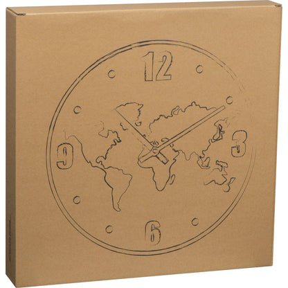 Wanduhr aus Aluminium mit Weltkarte BALTASAR