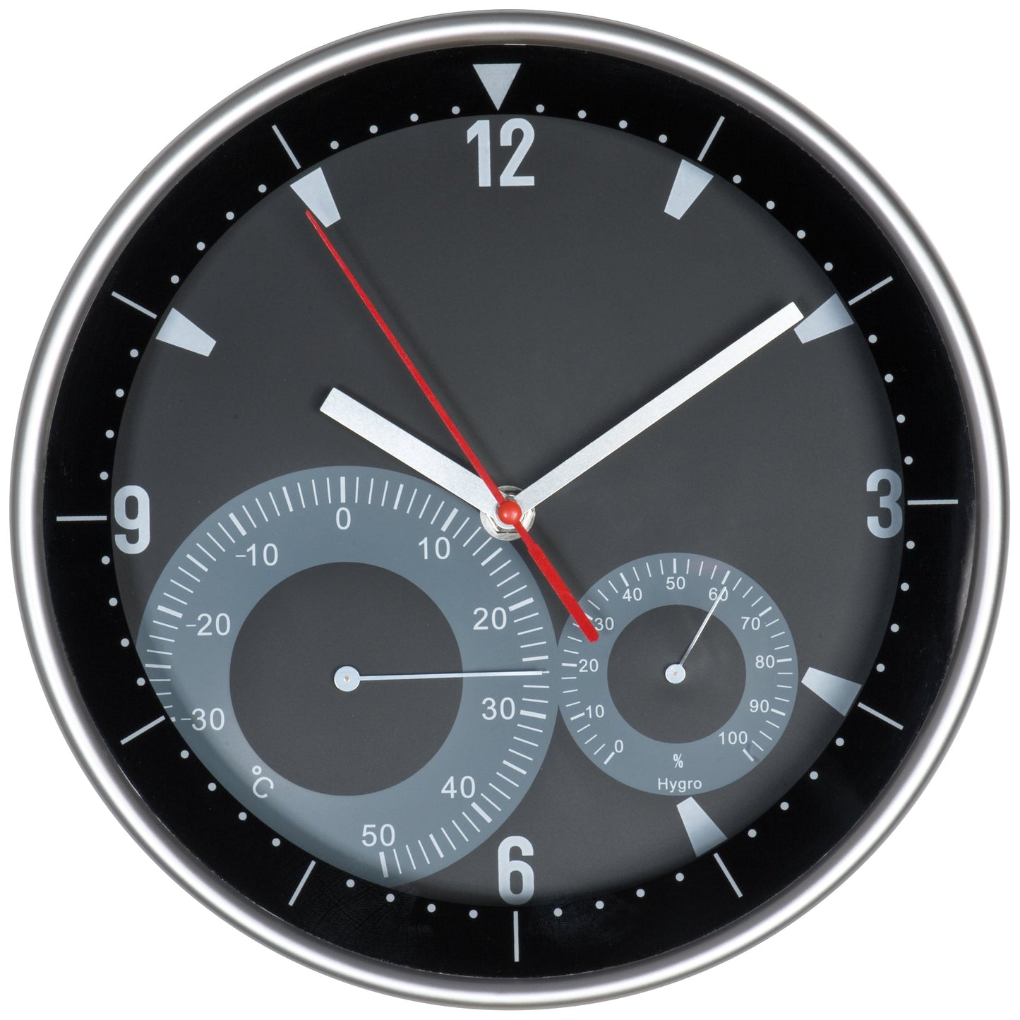 Wanduhr mit Hygro - und Thermometer GEORGE