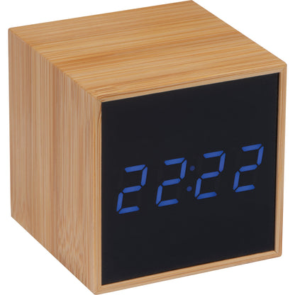 Tischuhr mit schwarzem Display und blauer LED Anzeige EILEEN