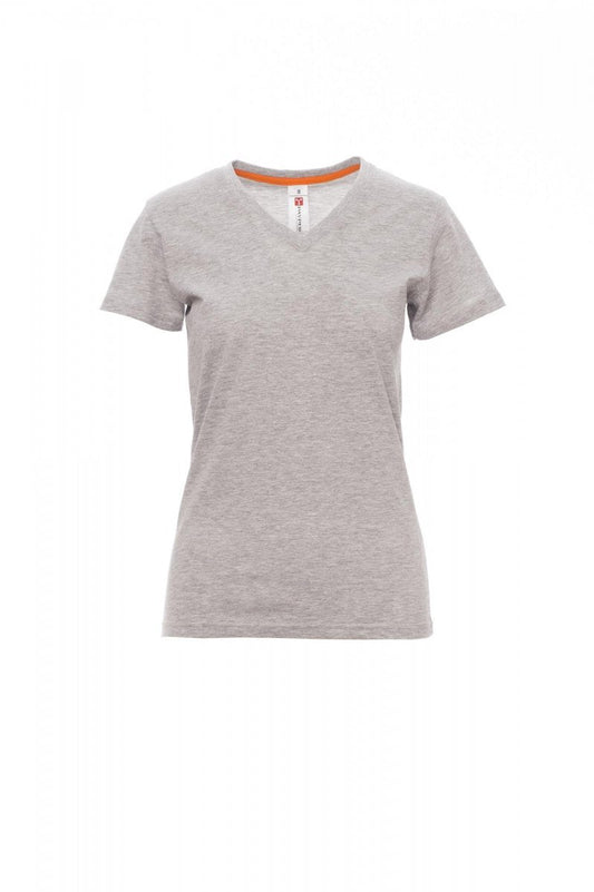 V-NECK LADY MELANGE GRAU MELIERT