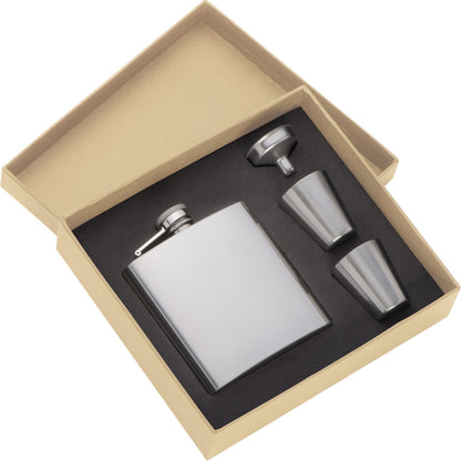 Flachmann Set mit 2 Pinnchen und Trichter aus Edelstahl FAITH