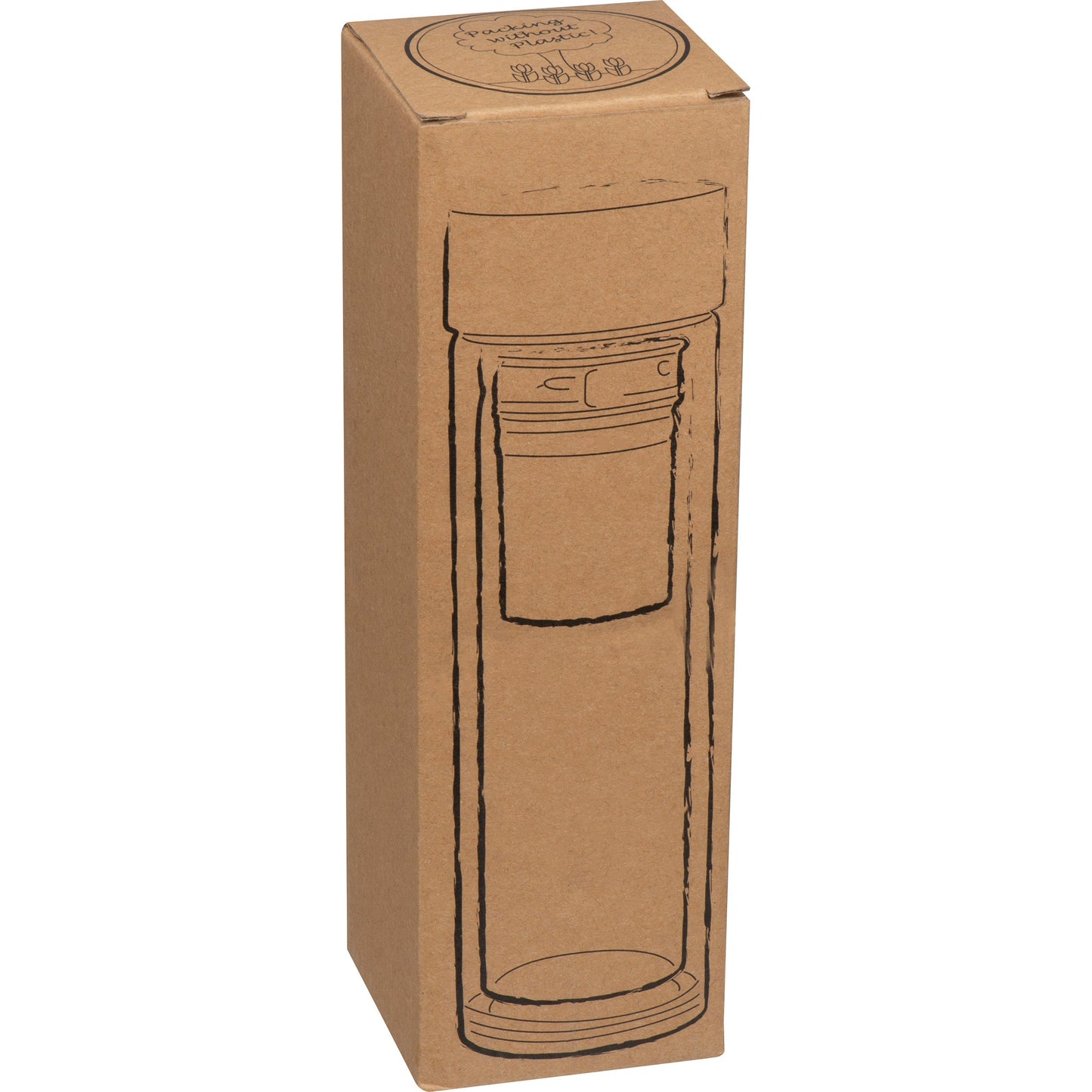 Vakuum Borosilikat Glasflasche mit Teesieb, 420ml HENDRIK