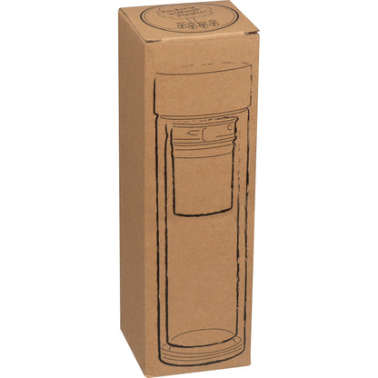 Vakuum Borosilikat Glasflasche mit Teesieb, 420ml HENDRIK
