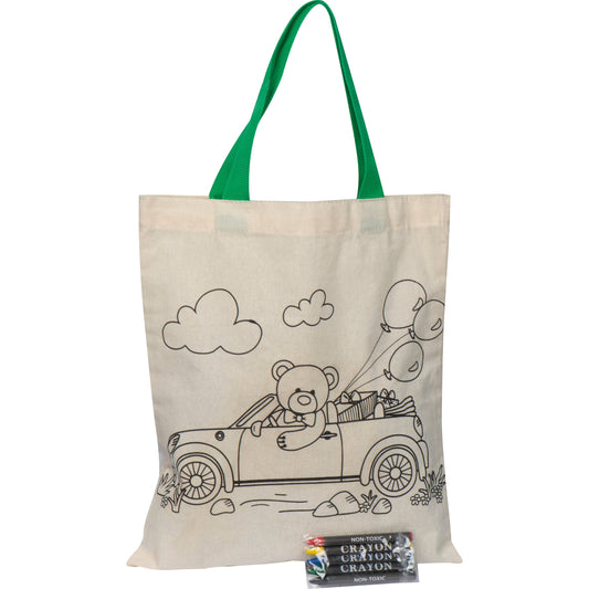 Baumwolltasche zum Ausmalen OLIVE