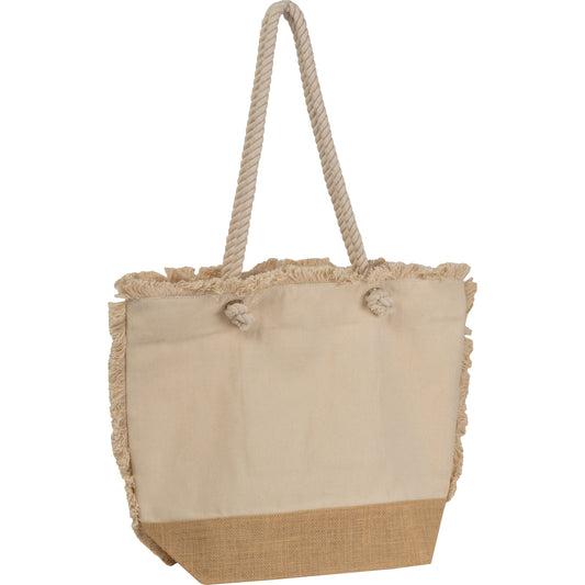 Strandtasche mit Juteboden und Fransen RICARDA