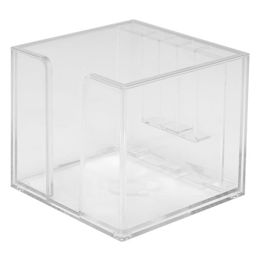 Zettelbox mit Köcher "Sigma", doppelwandig glasklar