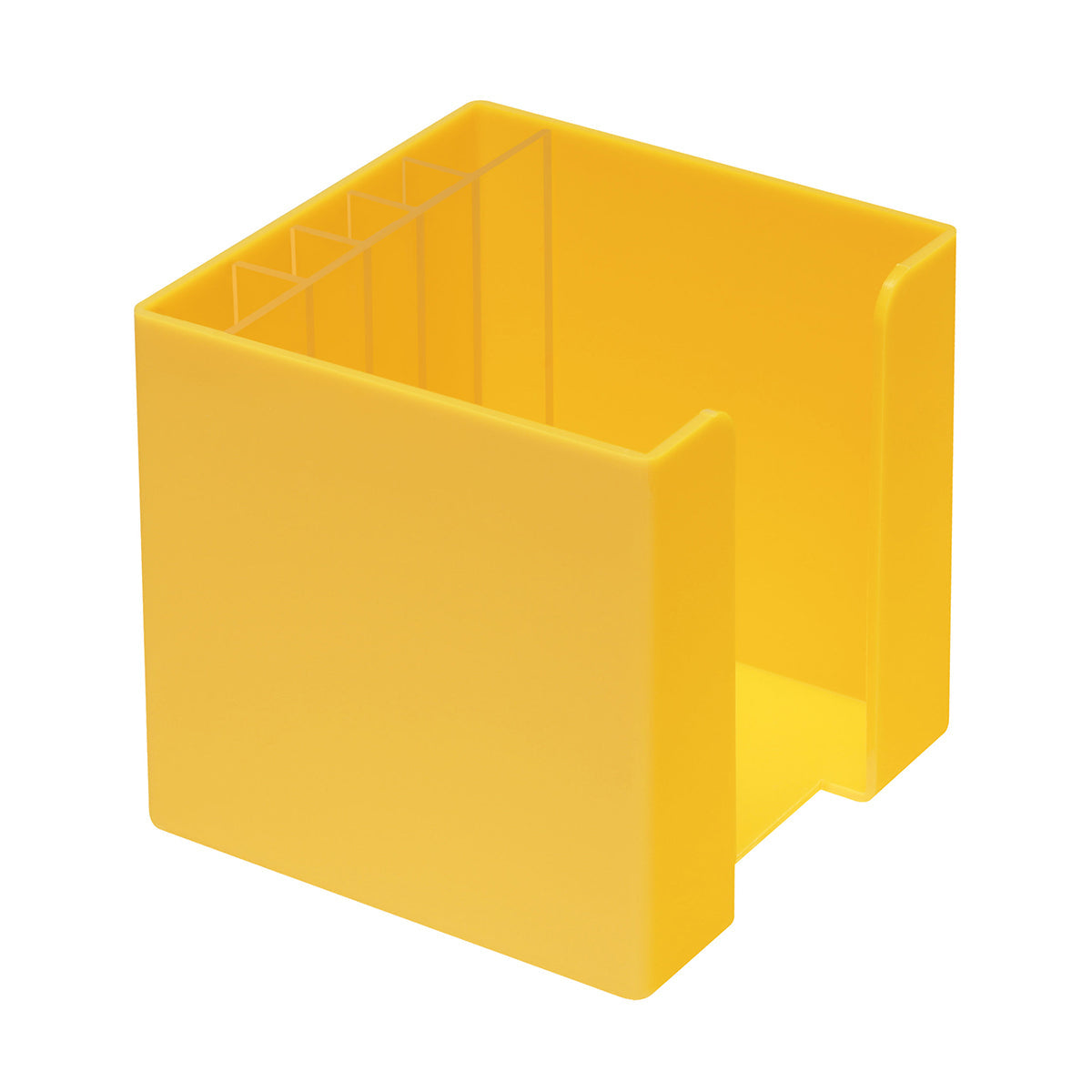 Zettelbox mit Köcher "Alpha" gelb