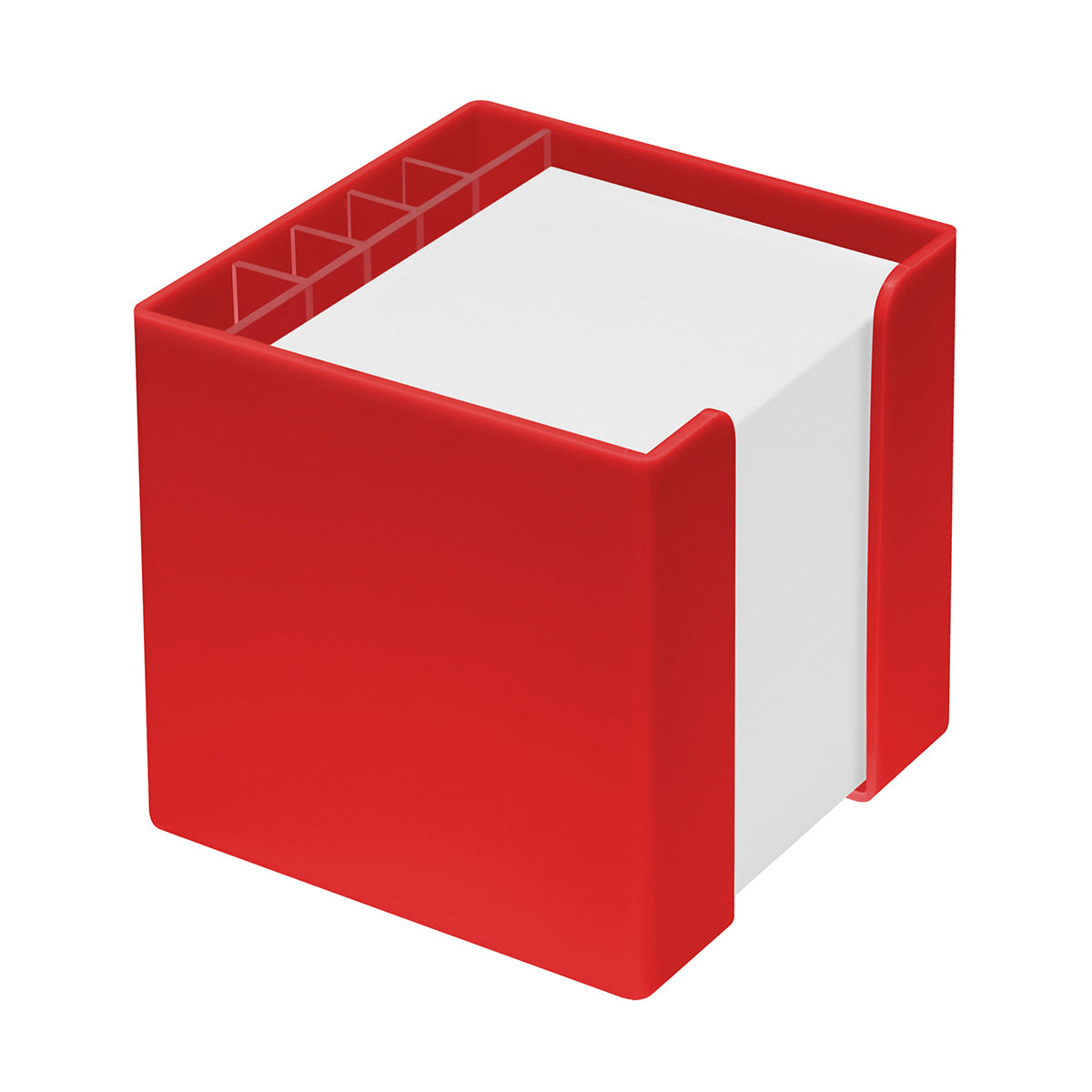 Zettelbox mit Köcher "Alpha" rot