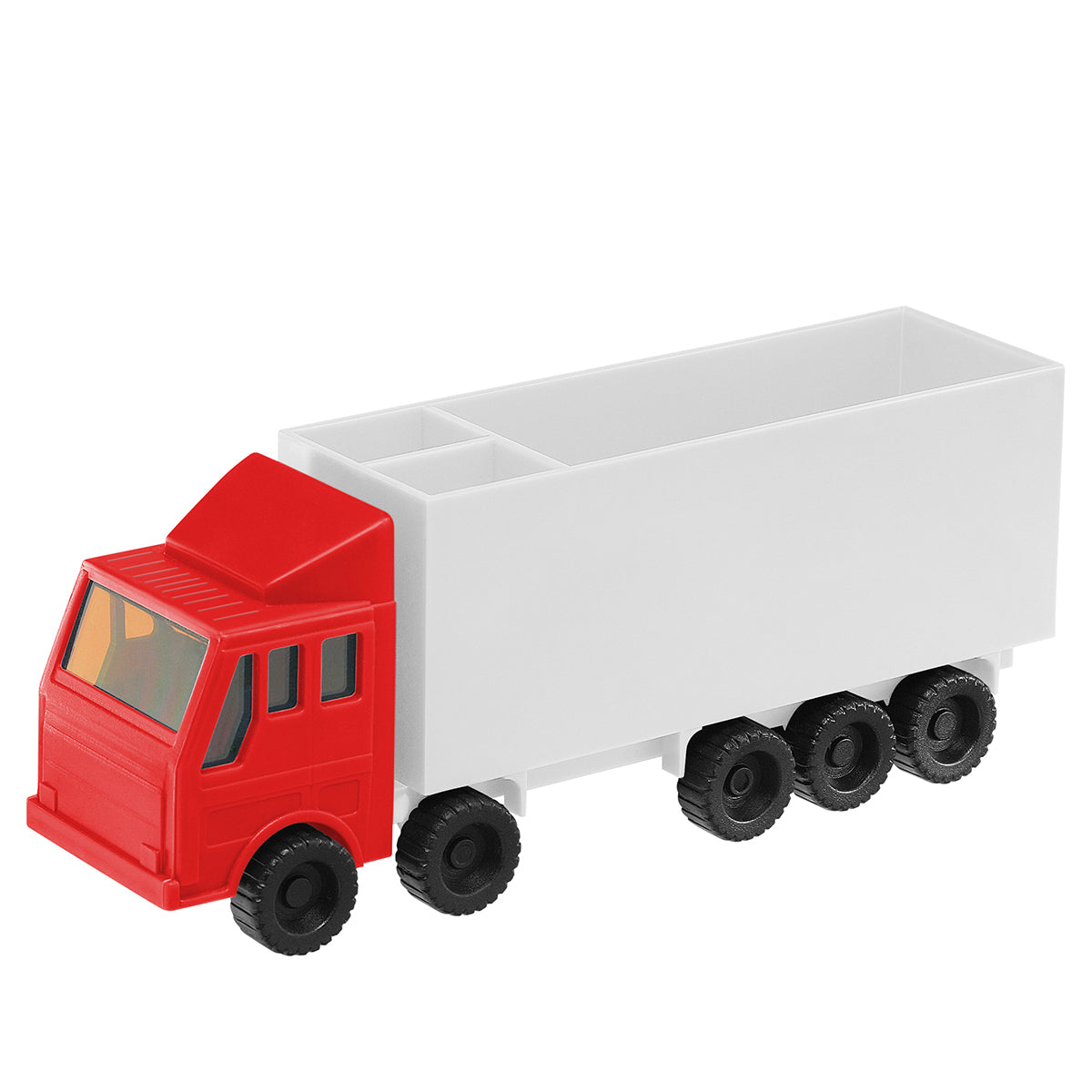 Zettelbox mit Köcher "LKW" rot