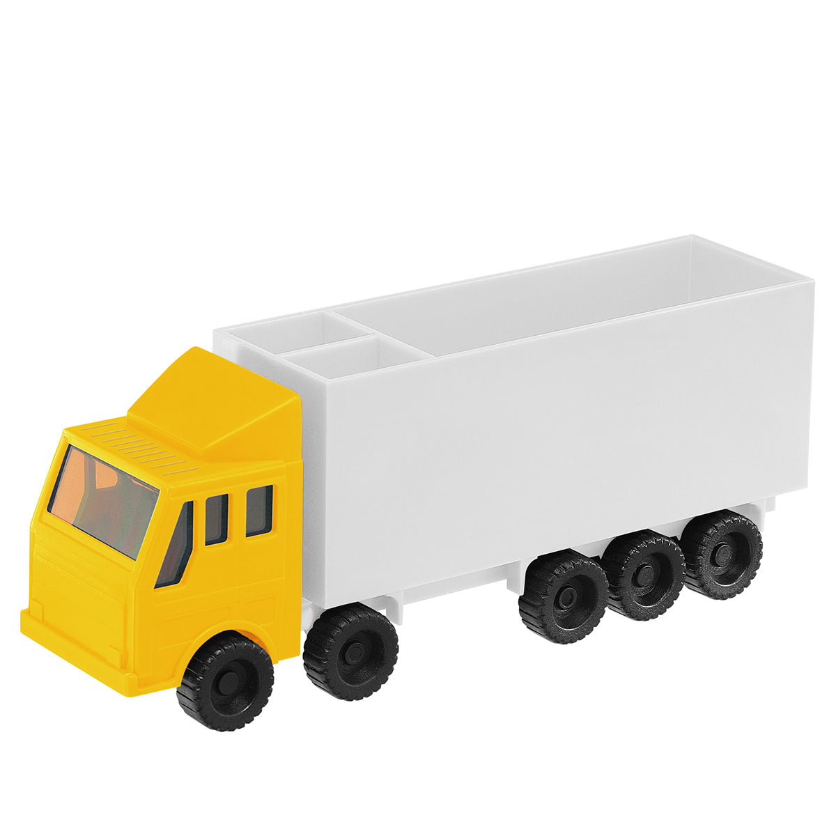 Zettelbox mit Köcher "LKW" gelb