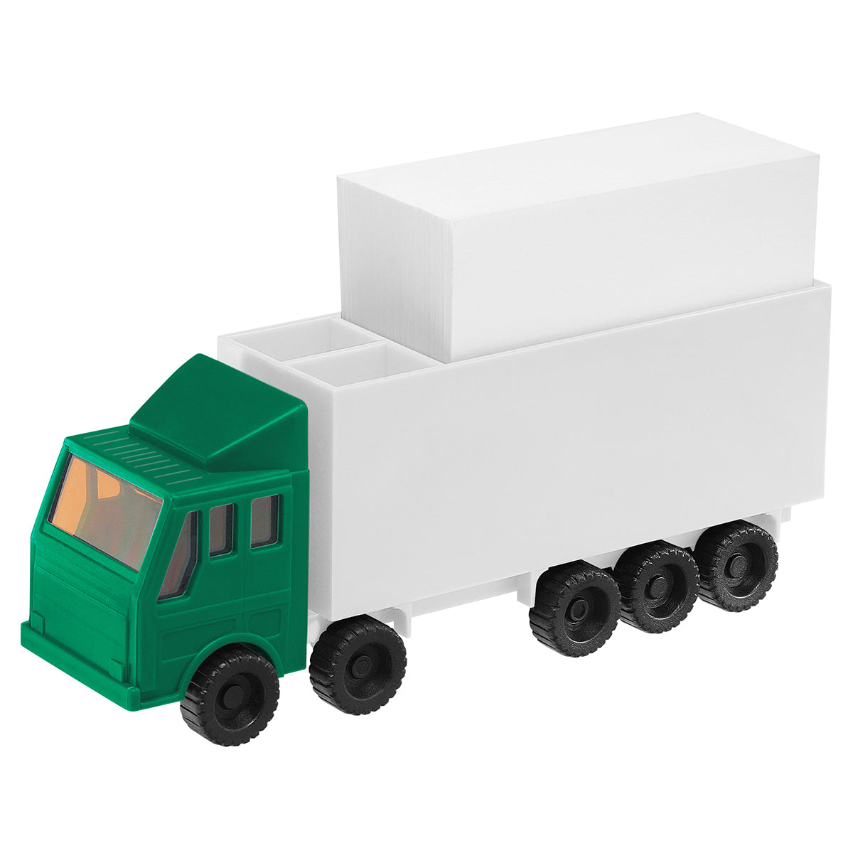 Zettelbox mit Köcher "LKW" grün