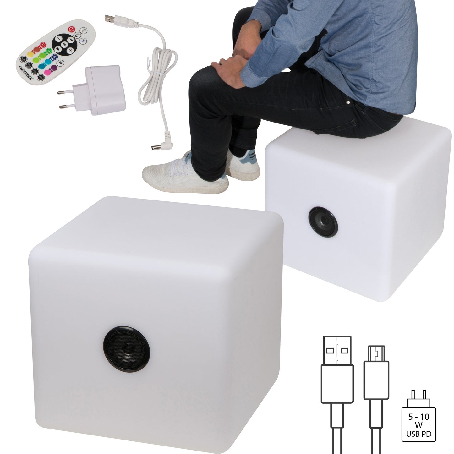 Farbwechselnder LED-Lautsprecher XXL DONATO