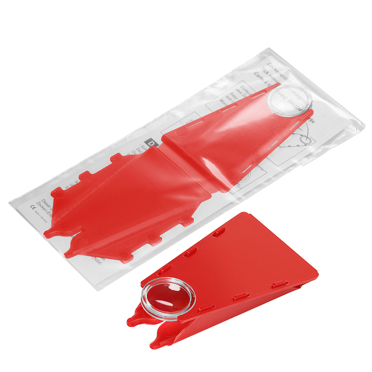 Zeckenentferner mit Lupe rot