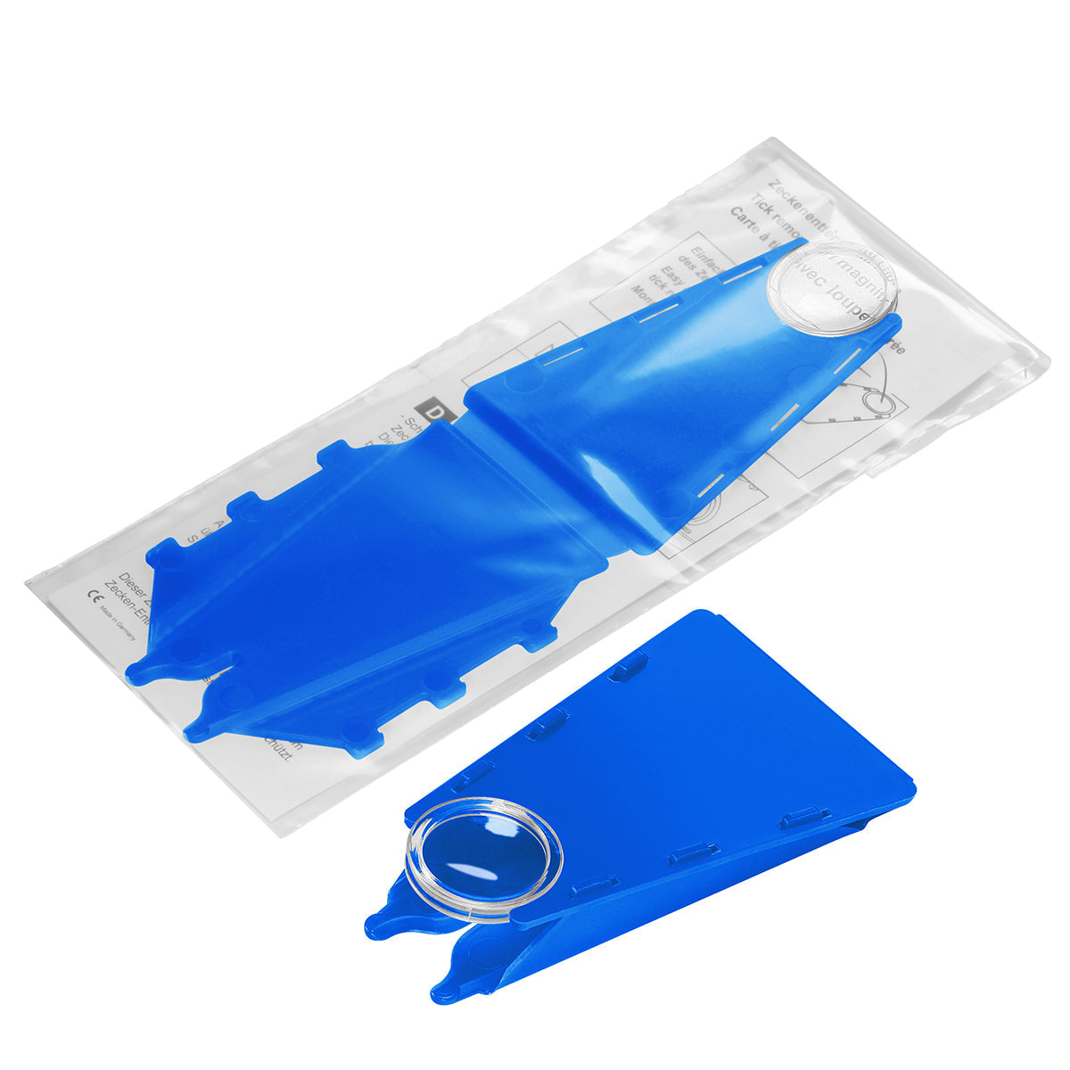 Zeckenentferner mit Lupe blau