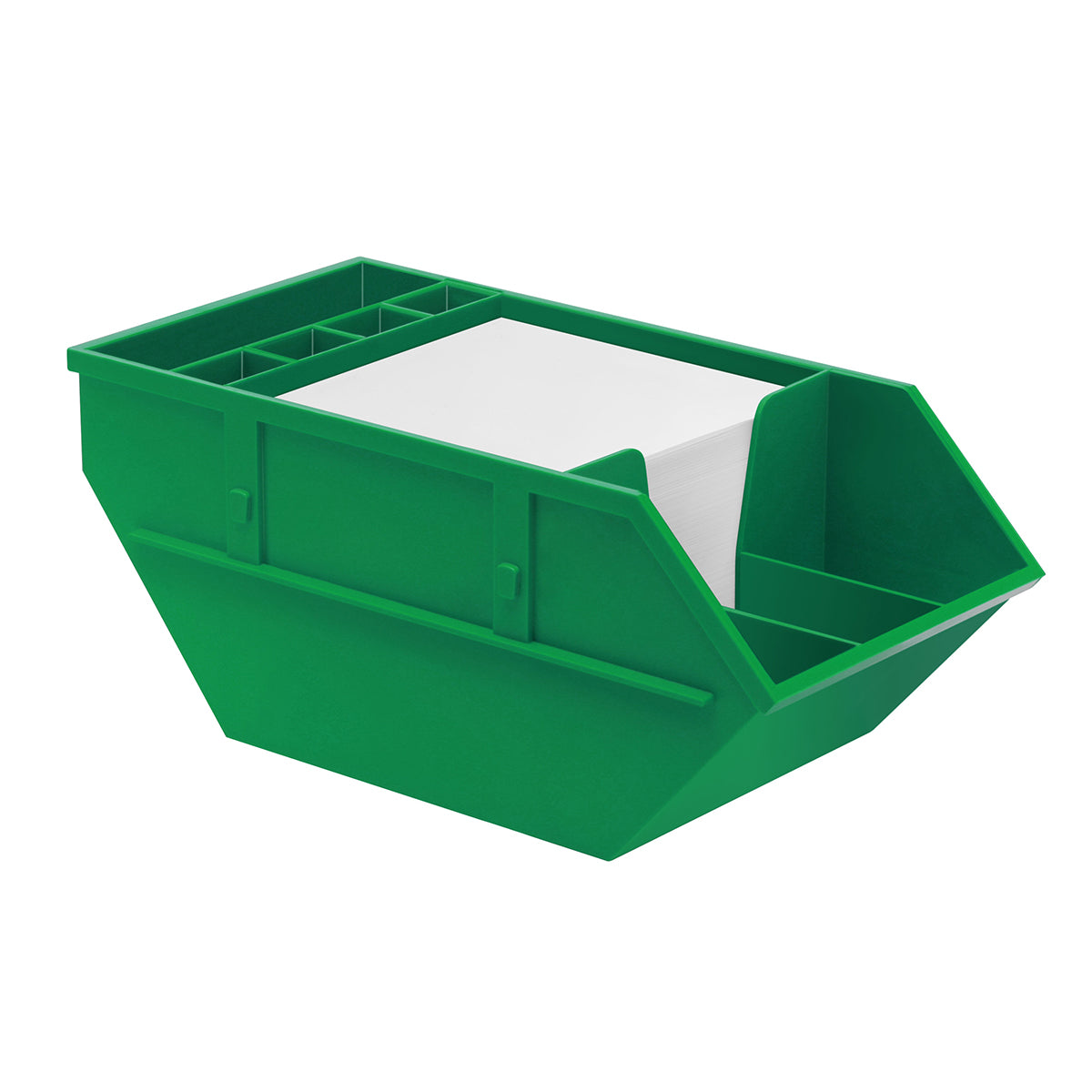 Zettelbox mit Köcher "Container" grün