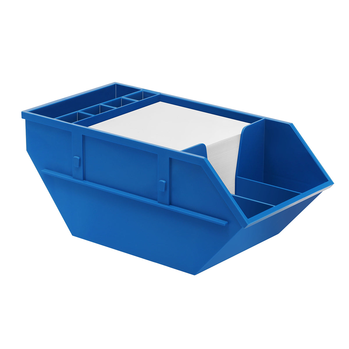 Zettelbox mit Köcher "Container" blau